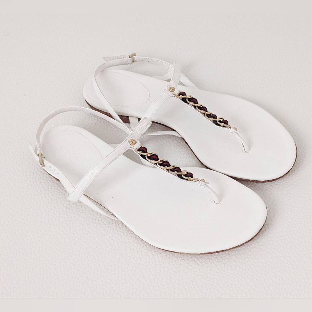 GUCCI White leather sandals